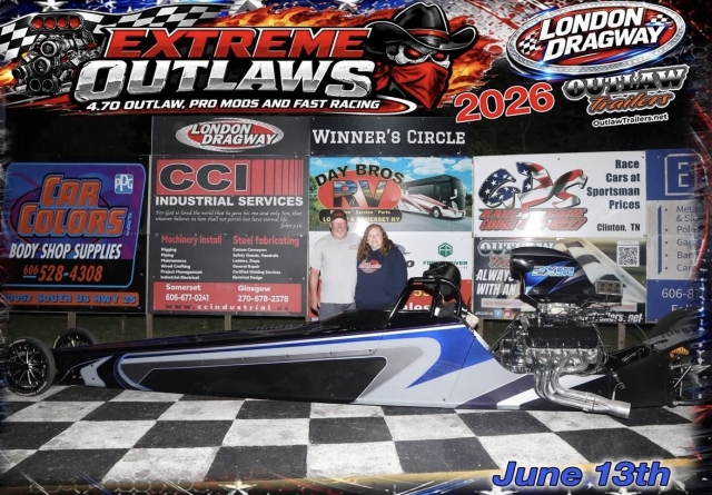  Chris Johnson
London Dragway
Top ET - Winner
June 13, 2026

